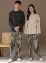 ペア パジャマ 長袖 男女2着 セット 綿100% 無地 チェック ゆったり uネック カップル 春 秋 チェック ルームウェア クルーネック 冬 コットン ペアパジャマ 結婚祝い プレゼント お祝い おもしろ 春秋 夫婦 ギフト 上下セット レディース 部屋着 メンズ