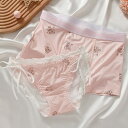 ペア 下着 カップル 着心地良い 柔らかい うさぎ 肌着 ショーツ かわいい 夏 セクシー ピンク 編み上げ レース パンツ ブランド ハンガー 女性 ボクサー...