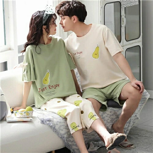 ペアパジャマ 春夏 パジャマ レディース 半袖 メンズ パジャマ 綿 おしゃれ カップル ペア ルームウェア 大人 夏 結婚祝い プレゼント ペア パジャマ 上下 セット カップル ペア 部屋着 おすすめ 寝間着 綿 ギフト パジャマ カップル お揃い プレゼント 敬老の日 緑