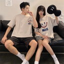 ペア パジャマ 半袖 夏 男女2着 セット メンズ ルームウェア パジャマ 春夏 レディース 綿 ペアパジャマ ギフト おしゃれ カップル ペア 結婚祝い プレ...