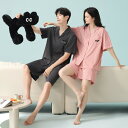 ペア パジャマ 半袖 夏 男女2着 セット 春 ストライプ ダックスフント シンプル セットアップ 抗菌 綿100% 薄手 ルームウェア 春夏 高級 カップル ペアパジャマ 結婚祝い プレゼント お祝い おもしろ 夫婦 ギフト 上下セット レディース 部屋着 メンズ