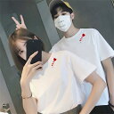 カップル ペア tシャツ ブランド ペアルック カップル 春 服 夏 メンズ tシャツ 半袖 大きいサイズ レディース おしゃれ ペアルック tシャツ 綿 カップル お揃い プレゼント 夫婦 おもしろ カップル 友達 オシャレ ギフト ペア カップル 人気 カジュアル シンプル 黒 白