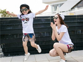 親子ペアルック親子ペアtシャツ&ショートパンツ上下セット親子ペアパパ親子お揃い親子ペアルックtシャツ親子ペアパパTシャツペアルックカップルペアカップル親子カップルお揃い服プレゼントtシャツ★カップルお揃いコーデギフト旅行撮影