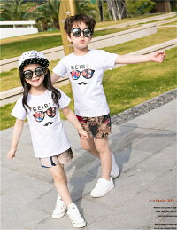 親子ペアルック親子ペアtシャツ&ショートパンツ上下セット親子ペアパパ親子お揃い親子ペアルックtシャツ親子ペアパパTシャツペアルックカップルペアカップル親子カップルお揃い服プレゼントtシャツ★カップルお揃いコーデギフト旅行撮影