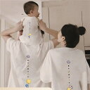 親子 ペアルック tシャツ ペア 黒 白 夏服 親子コーデ 赤ちゃん 親子 ペアtシャツ 半袖 コーデ 夏 家族 お揃い tシャツ ブランド 大人 子供 お揃い...