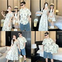 親子 ペアルック シャツ 夏 ワンピース フラワー 夏 トラベル シャツ 高級 ワンピース ペア 夏服 親子コーデ 赤ちゃん 親子ペアルック ペアシャツ 半袖 ...
