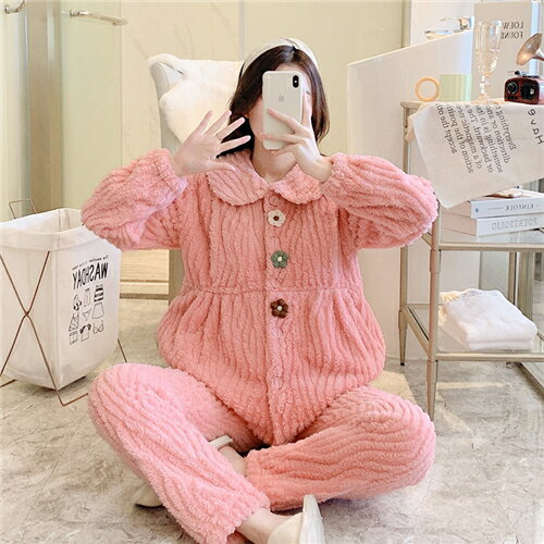 マタニティ パジャマ 冬 モコモコ 前開き 長袖 マタニティ ルームウェア 授乳口 付き ウエスト調節 パジャマ 上下セット マタニティ パジャマ ギフト マタニティ ルーム パンツ トップス かわいい マタニティパジャマ おしゃれ 授乳服 出産 産後 妊婦 プレゼント ピンク 緑