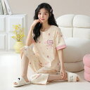 パジャマ レディース かわいい ルームウェア 可愛い 夏 上下 セット 大人 半袖 綿30%、ポリエステル70% 春秋 おしゃれ 部屋着 セットアップ レディー...