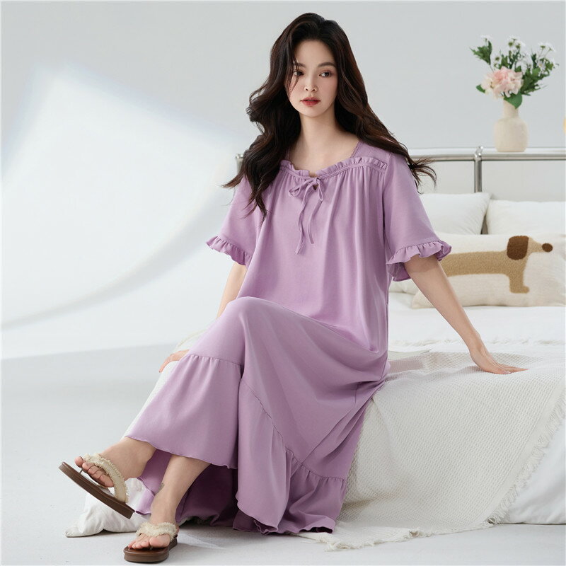 ルームウェア ワンピース レディース 夏 大きいサイズ マタニティ ネグリジェ 半袖 綿 パジャマ ブランド かわいい 大人 半袖 春秋 おしゃれ 部屋着 レデ...