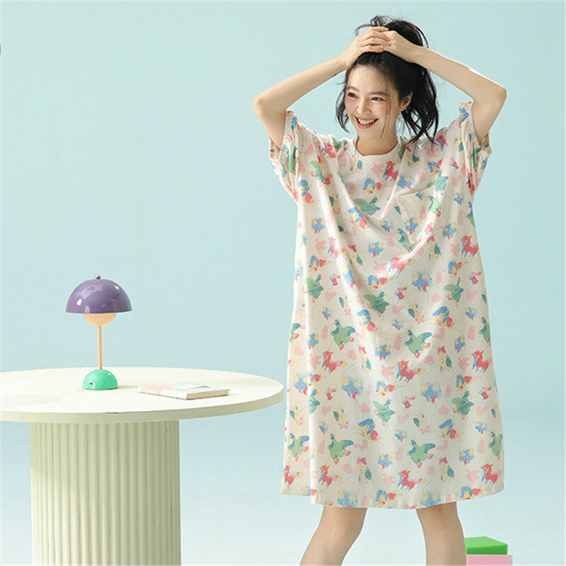 ルームウェア ワンピース レディース 夏 ゆったり ネグリジェ 半袖 綿 おしゃれ パジャマ ブランド かわいい 大人 半袖 春秋 おしゃれ 部屋着 レディース...