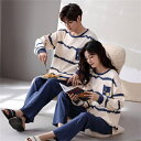 ペアパジャマ カップル ペア ルームウェア 結婚祝い プレゼント 春秋 パジャマ ペア 長袖 冬 カップル ペア パジャマ レディース 上下 セット 部屋着 ペ...