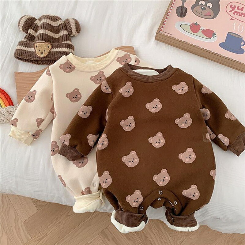 ロンパース 長袖 カバーオール 防寒 アニメ クマ 秋冬 韓国 新生児 ベビー服 春 秋 おしゃれ 女の子 ベビー 男の子 冬用 赤ちゃん 肌着 出産祝い ギフト 部屋着 子供服 男女兼用 かわいい ルームウェア キッズ 初節句 内祝い 入園 保育園 幼稚園 ベビー用品 出産準備 3