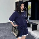 ジャージ 上下セット レディース シンプル カジュアル 夏 セットアップ ゆったり 着痩せ 服 韓国 2点セット 半袖トップス ショートパンツ 半袖 おしゃれ ...