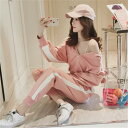 ジャージ 上下セット レディース 春 カジュアル パーカー 学生 着痩せ ズボン 韓国 2点セット セットアップ 女の子 おしゃれ 上下 セット スウェット 長...