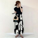 ジャージ 上下セット レディース フラワー tシャツ 夏 セットアップ 半袖 韓国 2点セット スカート セットアップ 半袖 おしゃれ 上下 セット スウェット...
