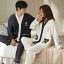 ペア パジャマ 長袖 男女2着 セット 秋 冬 前開き クマ リボン カップル ペア ルームウェア 結婚祝い プレゼント カップル ペア パジャマ 冬 ギフト ...