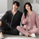 ペアパジャマ 冬 モコモコ 男女2着 セット 長袖 前開き Vネック シンプル 高級 カップル ペア ルームウェア ペア パジャマ 夫婦 もこもこ メンズ ペア...
