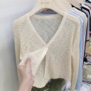 レディース カーディガン 夏 無地 春 Vネック トップス 前開き ショール 薄手 ニット 長袖トップス uvカット きれいめ 夏用ボレロ 夏用 ショート丈 長...
