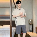 パジャマ メンズ 半袖 夏 大きいサイズ 綿100% おしゃれ 半袖トップス ショートパンツ ブランド セットアップ 夏用 上下セット ルームウェア クルーネッ...