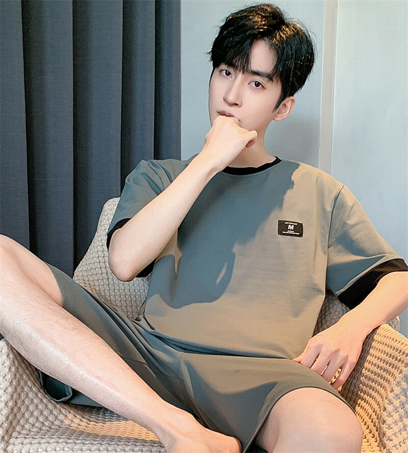 パジャマ メンズ 半袖 夏 ゆったり シンプル 綿100% 無地 薄手 ブランド セットアップ 夏用 上下セット ルームウェア クルーネック 半ズボン メンズパジャマ 上下 セット 紳士 大きいサイズ プレゼント 父の日 部屋着 人気