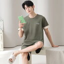 パジャマ メンズ 半袖 カジュアル 夏 セットアップ 春 秋 綿100% 2点セット 半袖トップス ショートパンツ ブランド 夏用 上下セット ルームウェア ク...
