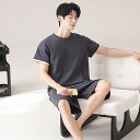 パジャマ メンズ 半袖 カジュアル uネック 夏 セットアップ 綿100% オーバーサイズ ブランド 夏用 上下セット ルームウェア クルーネック 半ズボン メ...