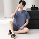 パジャマ メンズ 半袖 アニメ かわいい 夏 大きいサイズ セットアップ 綿100% 韓国 ブランド 夏用 上下セット ルームウェア クルーネック 半ズボン メ...
