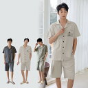 パジャマ メンズ 半袖 夏 セットアップ 前開き 綿 半袖トップス ショートパンツ ブランド 夏用 上下セット ルームウェア 半ズボン メンズパジャマ 上下 セ...