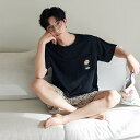 パジャマ メンズ 半袖 涼しい セットアップ おしゃれ シンプル 綿 高級 ブランド 夏用 上下セット ルームウェア クルーネック 半ズボン メンズパジャマ 上...