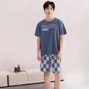 パジャマ メンズ 半袖 涼しい 夏 綿 薄手 半袖トップス ロングパンツ ブランド セットアップ 夏用 上下セット ルームウェア クルーネック 半ズボン メンズ...
