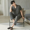 パジャマ メンズ 半袖 夏 セットアップ 前開き 綿 ロングパンツ ブランド 夏用 上下セット ルームウェア 長ズボン メンズパジャマ 上下 セット 紳士 大き...