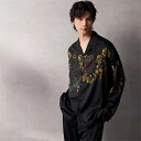 シルク パジャマ メンズ 長袖 前開き プリント シンプル 着心地良い 春 秋 セットアップ 夏 高級 部屋着 薄手 夏用 ルームウェア 洗える 上下 セット 大人 紳士 おしゃれ 合成シルク 大きいサイズ プレゼント 父の日 寝返りしやすい肌触りがいい