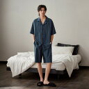 シルク パジャマ メンズ 半袖 前開き ストライプ シンプル 着心地良い カジュアル 夏 おしゃれ 薄手 ルームウェア ショートパンツ セットアップ 春 秋 夏...