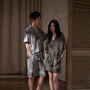 ペア パジャマ 半袖 夏 男女2着 セット 春 前開き グラデーション ゆったり カップル ルームウェア 半袖トップス ショートパンツ 高級 春夏 ペアパジャマ...