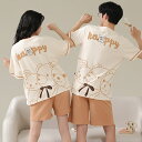 ペア パジャマ 半袖 夏 綿100% 男女2着 セット クマ 可愛い ゆったり カジュアル アニメ カップル ルームウェア 半袖トップス+ショートパンツ 高級 ...