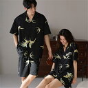 ペア パジャマ 半袖 夏 男女2着 セット 春 シンプル ゆったり 前開き 涼しい 綿 カップル おしゃれ 柔らかい ジャンスカ 薄手 ルームウェア 高級 春夏...