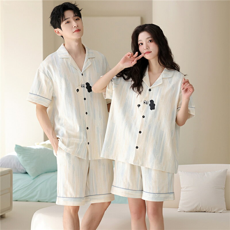 Rakuten - ペア パジャマ 半袖 夏 男女2着 セット 春 犬 シンプル おしゃれ 高級 カップル ルームウェア 春夏 ペアパジャマ 結婚祝い プレゼント お祝い おもしろ 夫婦 ギフト 上下セット レディース 部屋着 メンズ