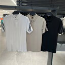 ゴルフウェア 半袖 メンズ 無地 シンプル カジュアル OL 夏 つなぎ ポロシャツ トップス 大きいサイズ おしゃれ ゴルフ 春夏 メンズ ポロシャツ 初心者...