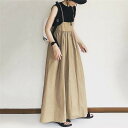 ジャンパースカート 大人 春 ワンピース キャミワンピ 女性 つなぎ ノースリーブ 無地 プリーツ 夏 ロング レディース ジャンスカ 秋 30代 40代 50...