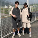 ジャージ 上下 メンズ 夏 半袖 ポロシャツ tシャツ カジュアル ジャンスカ シンプル 韓国 大きいサイズ 2点セット メンズ ブランド おしゃれ セットアッ...