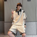 ジャージ 上下 メンズ 夏 半袖 カジュアル レトロ ストリートコーデ 大きいサイズ 上下2点セット メンズ ブランド おしゃれ セットアップ 誕生日 ギフト ...