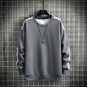 メンズ トレーナー おしゃれ 春秋 長袖 tシャツ プルオーバー メンズ ブランド トップス 大きい サイズ 人気 ロングtシャツ メンズ ブランド 冬 韓国風...
