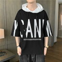 tシャツ 半袖 メンズ ブランド パーカー シンプル カジュアル 大きい 吸汗速乾 ゆったり 韓国 高校生 フード付き Tシャツ ファッション ビッグシルエットおしゃれ ビッグtシャツ 大きいサイズ 韓国服 おうちコーデ ユニセックス 黒/ブラック 白/ホワイト オレンジ