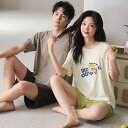 ペア パジャマ 半袖 夏 男女2着 セット 春 セットアップ 半袖トップス ショートパンツ 高級 カップル ルームウェア 春夏 ペアパジャマ 結婚祝い プレゼン...