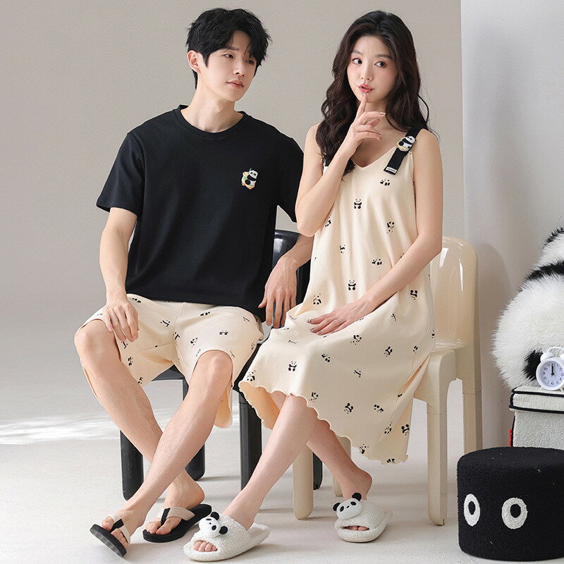ペア パジャマ 半袖 夏 綿100% 男女2着 セット かわいい キャミワンピ セットアップ セクシー ネグリジェ 薄手 パッド付き 高級 カップル ルームウェア 春夏 ペアパジャマ 結婚祝い プレゼント お祝い おもしろ 夫婦 ギフト 上下セット レディース 部屋着 メンズ