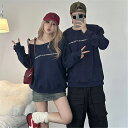 ペアルック トレーナー パーカー ゆったり カップル 春 秋 アメカジ 長袖トップス オフショル 男女2着セット ブランド お揃い 服 冬 レディース おしゃれ...