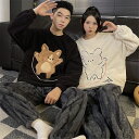 ペアパジャマ 冬 モコモコ 男女2着 セット 長袖 可愛い 猫 ファッション カップル ペア ルームウェア レディース パジャマ ペア 夫婦 もこもこ メンズ ...