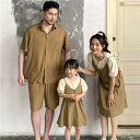 親子 ペアルック シャツ ワンピース 上下セット シンプル カジュアル ペア 夏服 親子コーデ 赤ちゃん 親子ペアルック ペアtシャツ 半袖 コーデ 夏 家族 ...