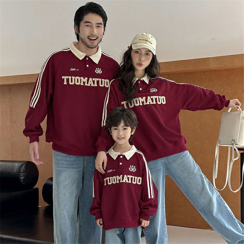 親子 ペアルック 赤ちゃん トレーナー トップス 刺繍 レトロ ゆったり スポーツ 韓国 野球 ジャケット 親子ペアルック 春 秋 ママ 女の子 冬 ブランド 長袖 t パパ 親子お揃い服 ベビー 大きいサイズ 子供 カップルお揃い 服 プレゼント クリスマス
