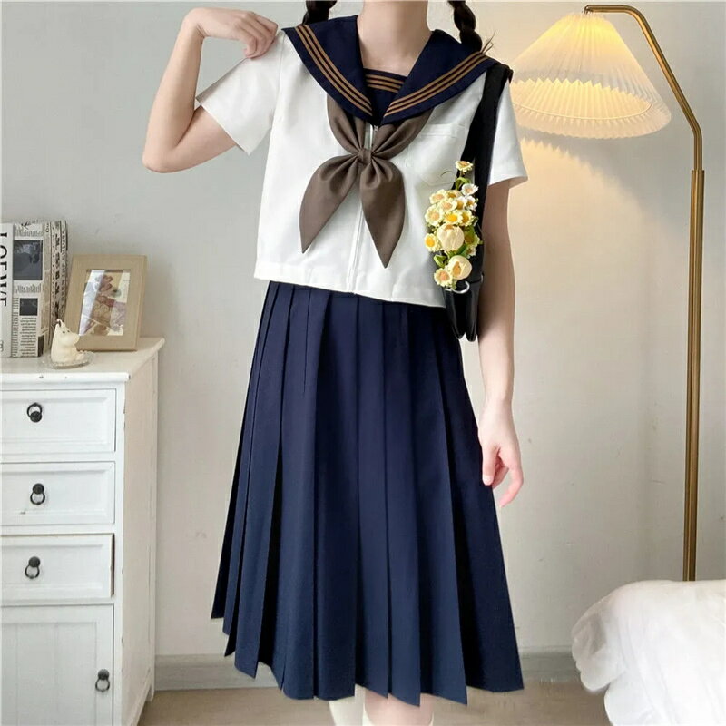セーラー服 セットアップ 三本線 リボン コスプレ 大きいサイズ 半袖 上下セット JK 女子 制服 高校生 学園祭 レディース コスチューム衣装 コスプレ衣装...